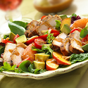 BBQ Pork Salad with Summer Fruits and Honey Balsamic Vinaigrette